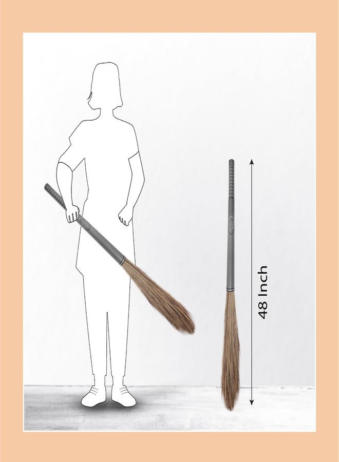 Chakaa chak Chakaachak Eazo Grass Broom | Meghalaya Grass Jhadu for Home Cleaning | Long Lasting & Durable Zadu | Removes Fine Dust from Floor & Ceiling | Plastic Handle | Lightweight & Eco-Friendly - Image 4